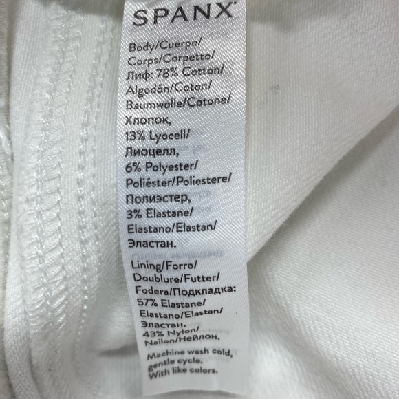 SPANX Women's High Rise White Skinny Jeans Med. Light Distressing BEACH - Picture 9 of 14